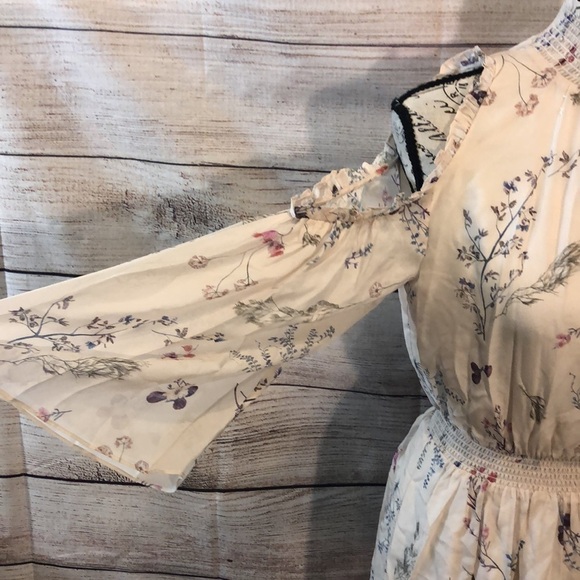 Rachel Zoe Meade Cold Shoulder Dress Silk Chiffon NWT Mini Ivory Size 2 - Picture 5 of 13